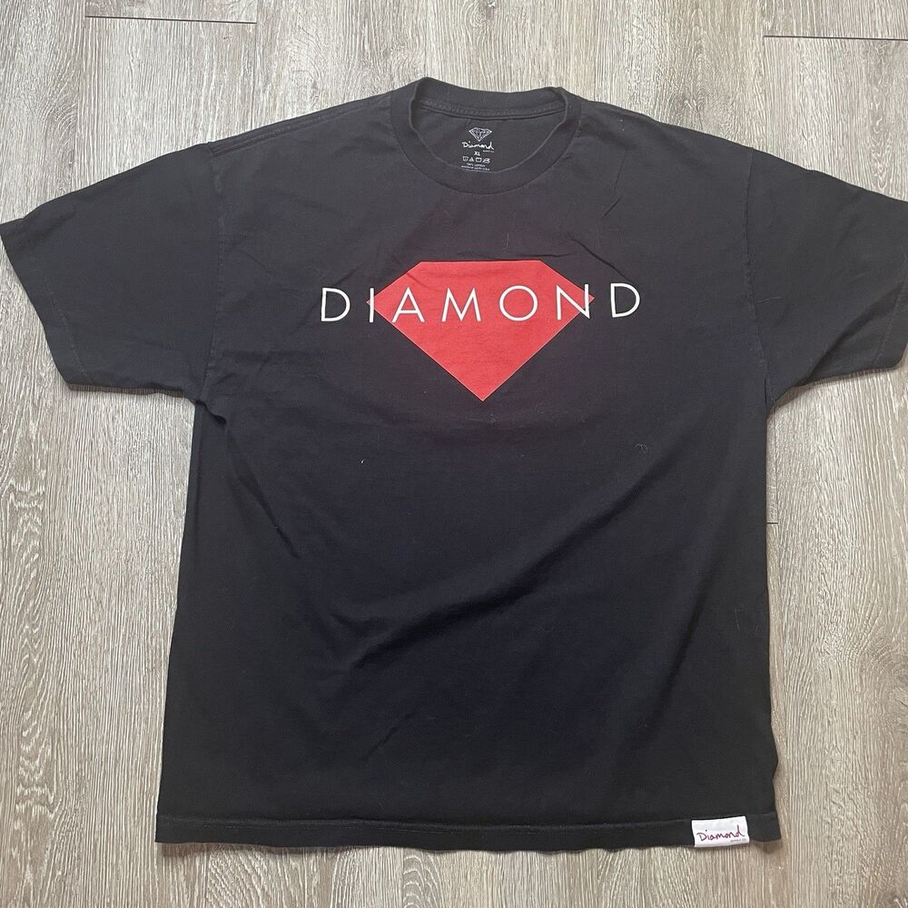 Diamond Supply Co. Diamond Solid Black Cotton Men's T Shirt Size XL